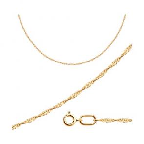 Цепь плетение Сингапур из золочёного серебра Diamant 93-180-09030-1 фото