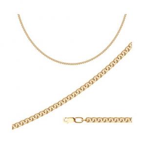 Цепь плетение Бисмарк из золочёного серебра Diamant 93-180-14060-1 фото
