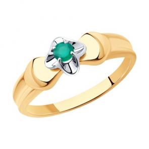 Кольцо из золочёного серебра Diamant с агатом 93-310-00974-1 фото