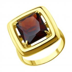 Кольцо из лимонного золота Diamant с ситаллом цвета Гранат 93-310-01698-1 фото