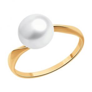 Кольцо из золочёного серебра Diamant с жемчугом 93-310-02082-1 фото