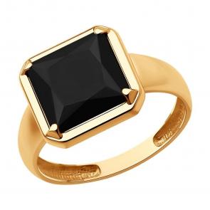 Кольцо из золочёного серебра Diamant с ониксом 93-310-02122-1 фото
