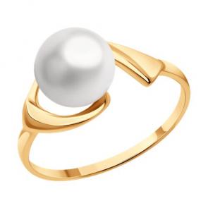 Кольцо из золочёного серебра Diamant с жемчугом 93-310-02627-1 фото