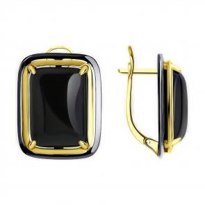 Серьги из лимонного серебра Diamant с агатом 93-320-01704-1 фото