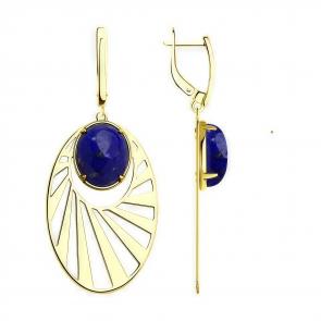 Серьги из лимонного серебра Diamant с ляписом 93-321-01758-1 фото