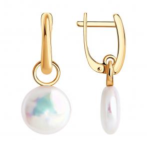 Серьги из золочёного серебра Diamant с жемчугом 93-321-02679-1 фото
