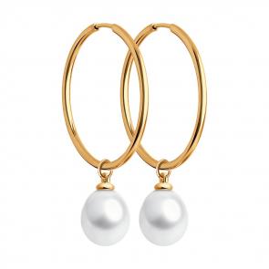 Серьги-трансформеры из золочёного серебра Diamant с жемчугом 93-324-01948-1 фото