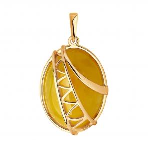Подвеска из золочёного серебра Diamant с янтарём 93-330-00868-1 фото