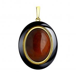 Подвеска из лимонного серебра Diamant с тигровым глазом 93-330-01694-1 фото