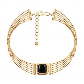 Браслет из золочёного серебра Diamant с ониксом 93-350-02122-1 фото