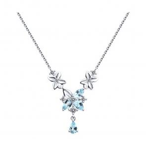 Серебряное колье Diamant с топазом и фианитом 93-370-02061-1 фото