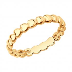 Кольцо из золочёного серебра SOKOLOV 93010584 фото