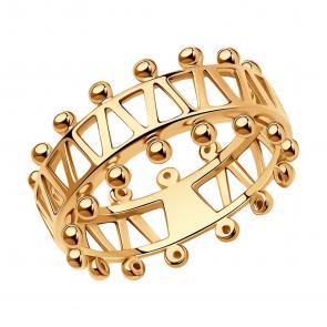 Кольцо из золочёного серебра SOKOLOV 93010837 фото