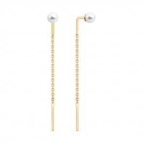 Серьги из золочёного серебра SOKOLOV с жемчугом 93020825 фото