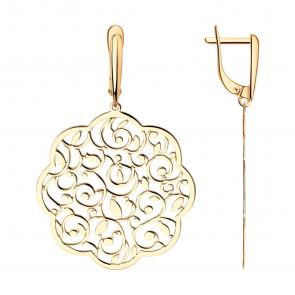 Серьги из золочёного серебра SOKOLOV 93020847 фото