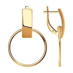 Серьги из золочёного серебра SOKOLOV 93020922 фото