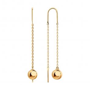 Серьги из золочёного серебра SOKOLOV 93021098 фото