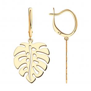 Серьги из золочёного серебра SOKOLOV 93022314 фото