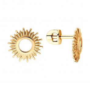 Серьги из золочёного серебра SOKOLOV 93022445 фото