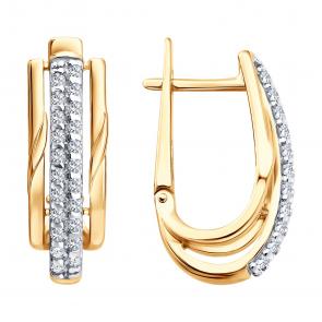 Серебряные серьги SOKOLOV с фианитом 93022549 фото