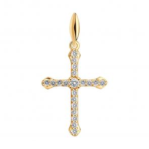 Подвеска из золочёного серебра SOKOLOV с фианитом 93030281 фото