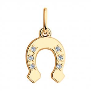 Подвеска Символ года из золочёного серебра SOKOLOV с фианитом 93030287 фото