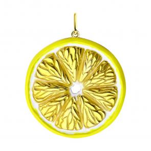 Подвеска из золочёного серебра SOKOLOV с эмалью 93030417 фото