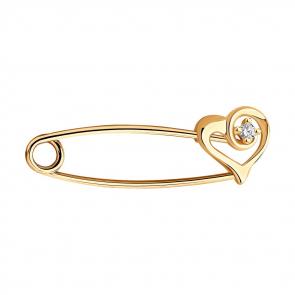 Булавка из золочёного серебра SOKOLOV с фианитом 93040029 фото