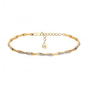 Браслет из золочёного серебра SOKOLOV с фианитом 93050090 фото