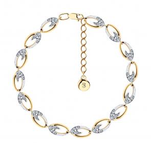 Браслет из золочёного серебра SOKOLOV с фианитом 93050120 фото