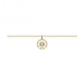 Браслет из золочёного серебра SOKOLOV с фианитом 93050132 фото