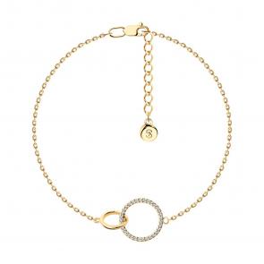 Браслет из золочёного серебра SOKOLOV с фианитом 93050206 фото