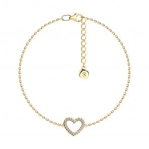 Браслет из золочёного серебра SOKOLOV с фианитом 93050208 фото