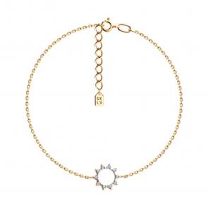 Браслет из золочёного серебра SOKOLOV с фианитом 93050216 фото