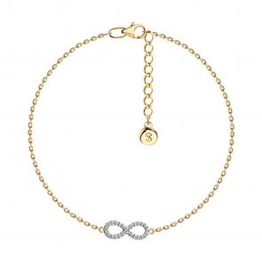 Серебряный браслет SOKOLOV с фианитом 93050217 фото