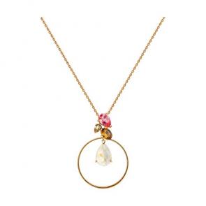 Колье из золочёного серебра SOKOLOV с кристаллом Swarovski 93070036 фото