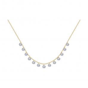 Колье из золочёного серебра SOKOLOV с фианитом 93070058 фото