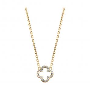 Колье из золочёного серебра SOKOLOV с фианитом 93070129 фото