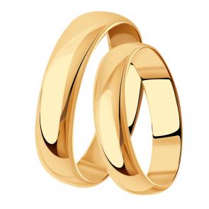 Обручальное кольцо из золочёного серебра 4 мм SOKOLOV 93110002 фото