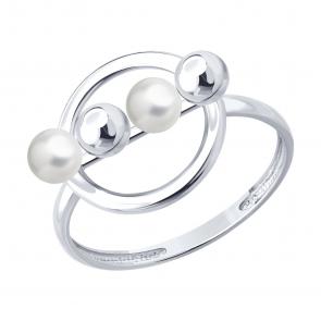Серебряное кольцо Diamant с жемчугом 94-110-00002-1 фото