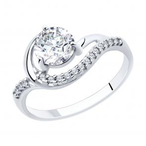 Серебряное кольцо Diamant с фианитом 94-110-00013-1 фото