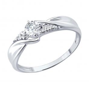 Серебряное кольцо Diamant с фианитом 94-110-00030-1 фото