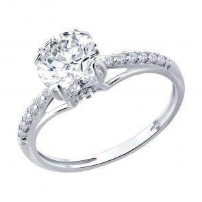 Серебряное кольцо Diamant с фианитом 94-110-00035-1 фото