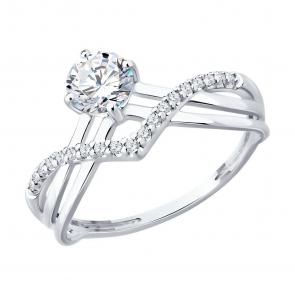 Серебряное кольцо Diamant с фианитом 94-110-00043-1 фото