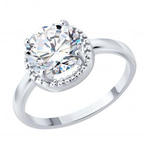 Серебряное кольцо Diamant с фианитом 94-110-00104-1 фото