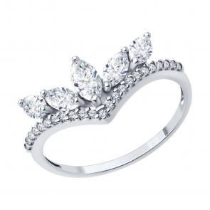 Серебряное кольцо SOKOLOV с фианитом 94-110-00140-1 фото