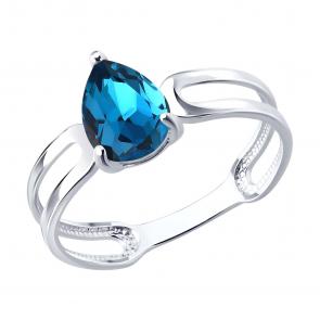 Серебряное кольцо SOKOLOV с ювелирным кристаллом 94-110-00244-2 фото