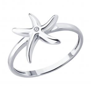 Серебряное кольцо Diamant с фианитом 94-110-002658-1 фото