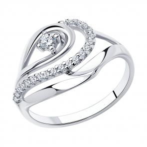 Серебряное кольцо Diamant с фианитом 94-110-00725-1 фото