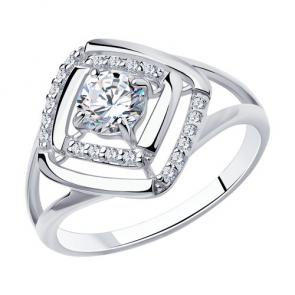 Серебряное кольцо Diamant с фианитом 94-110-00740-1 фото